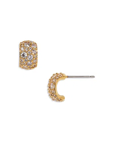 Nadri Crushed Pave Yellow Gold Plated Stud Earrings, 0.4l