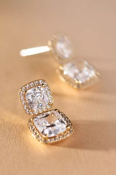 Nadri Crystal Cut Halo Drop Earrings In Metallic