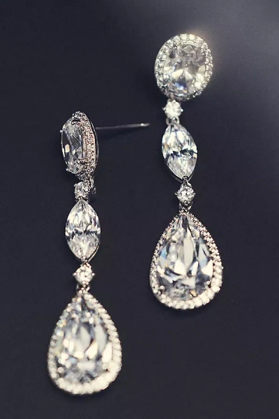 Nadri Crystal Drop Earrings In Silver