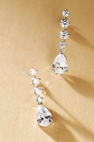 Nadri Crystal Drop Earrings In Silver