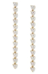 Nadri Real Love Heart Cubic Zirconia Linear Drop Earrings In Gold