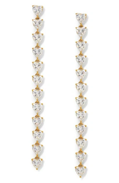 NADRI NADRI CRYSTAL HEART LINEAR DROP EARRINGS