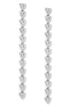 Nadri Real Love Heart Cubic Zirconia Linear Drop Earrings In Rhodium