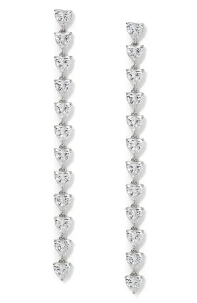 NADRI NADRI CRYSTAL HEART LINEAR DROP EARRINGS