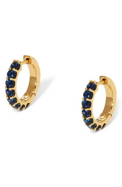 Nadri Crystal Huggie Hoop Earrings In Gold/blue