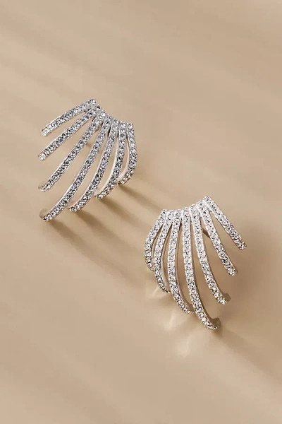 Nadri Crystal Lobe Hoop Earrings In Metallic