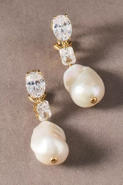 Nadri Crystal Pearl Drop Earrings In Multi