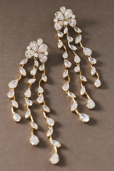 Nadri Crystal Waterfall Drop Earrings In Gold