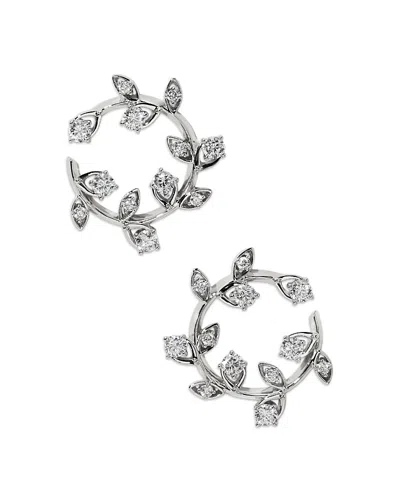 Nadri Cubic Zirconia Adorn Frontal Hoop Earrings In Silver