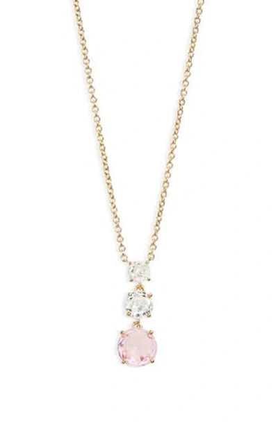 Nadri Cubic Zirconia & Crystal Pendant Necklace In Gold/pink
