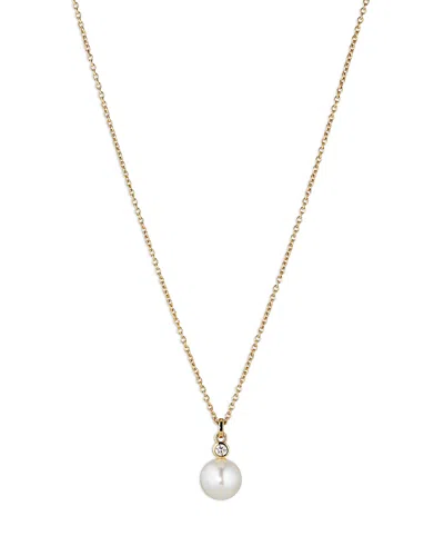 Nadri Cubic Zirconia & Nacre Pearl Pendant Necklace, 16-18 In White/gold