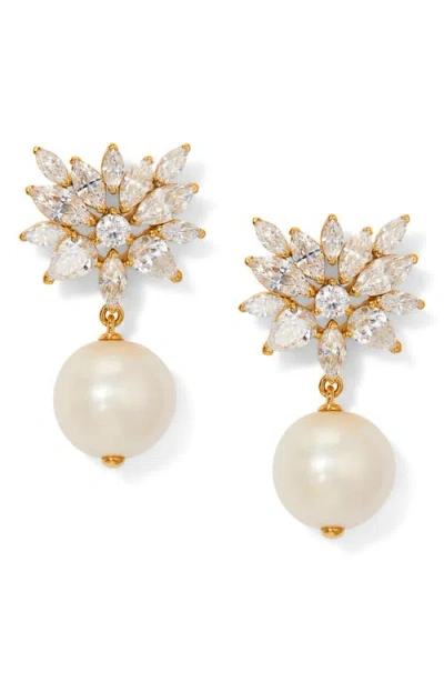 NADRI NADRI CUBIC ZIRCONIA & PEARL DROP EARRING