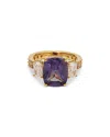 Nadri Cubic Zirconia & Purple Stone Cocktail Ring In 18k Gold Plated In Gold