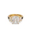 Nadri Cubic Zirconia & Stone Trio Statement Ring In Gold