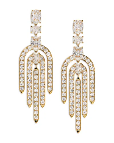 Nadri Cubic Zirconia Chandelier Earrings In 18k Gold Plated