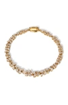 Nadri Sav Cubic Zirconia Cluster Flex Bracelet In Gold