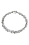 Nadri Sav Cubic Zirconia Cluster Flex Bracelet In Rhodium