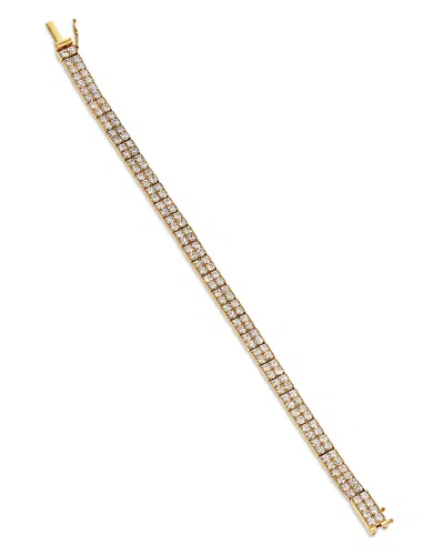 Nadri Cubic Zirconia Double Row Flex Bracelet In 18k Gold Plated