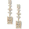 Nadri Rare Jewels Cubic Zirconia Linear Drop Earrings In 18k Gold Plated In Gold
