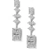Nadri Rare Jewels Cubic Zirconia Linear Drop Earrings In Rhodium Plated In Rhodium