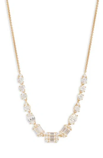 Nadri Cubic Zirconia Frontal Necklace In Gold