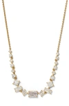Nadri Rare Jewels Cubic Zirconia Statement Necklace In 18k Gold Plated, 16-18 In Gold