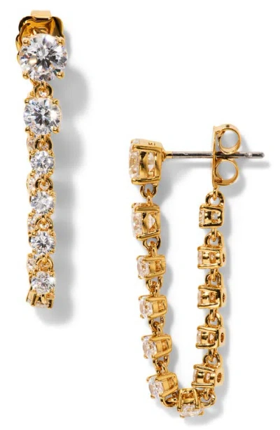 Nadri Cubic Zirconia Front/back Earrings In Gold