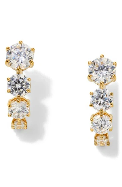 Nadri Cubic Zirconia Half Hoop Earrings In Gold