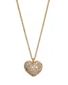 Nadri Cubic Zirconia Heart Pendant Necklace In 18k Gold Plated, 16-18 In Gold
