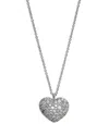 Nadri Cubic Zirconia Heart Pendant Necklace In Rhodium Plated, 16-18 In Silver