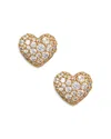 Nadri Cubic Zirconia Heart Stud Earrings In 18k Gold Plated In Gold