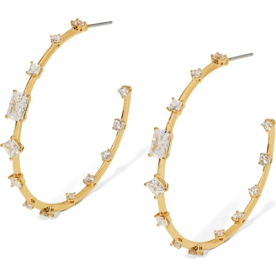 Nadri Cubic Zirconia Hoop Earrings In Gold