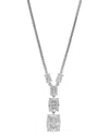 Nadri Cubic Zirconia Lariat Necklace In Rhodium Plated, 16-20