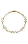 Nadri Rare Jewels Cubic Zirconia Flex Bracelet In 18k Gold Plated In Gold