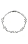 Nadri Rare Jewels Cubic Zirconia Flex Bracelet In Rhodium Plated In Rhodium