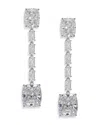 Nadri Cubic Zirconia Linear Drop Earrings In 18k Gold Plated In Silver