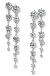 Nadri Cubic Zirconia Linear Drop Earrings In Rhodium