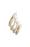 Nadri Cubic Zirconia Multi Row Ear Cuff In Gold