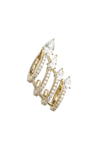 Nadri Cubic Zirconia Multi Row Ear Cuff In Gold