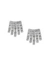 Nadri Cubic Zirconia Multi Row Stud Earrings In Rhodium Plated In Silver