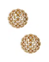 Nadri Cubic Zirconia Pave Juno Dome Stud Earrings In Gold