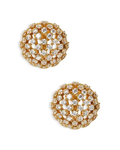 Nadri Cubic Zirconia Pave Juno Dome Stud Earrings In Gold