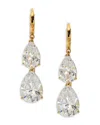 Nadri Cubic Zirconia Pear Double Drop Earrings In Gold