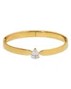 Nadri Cubic Zirconia Pear Solitaire Bangle Bracelet In Gold