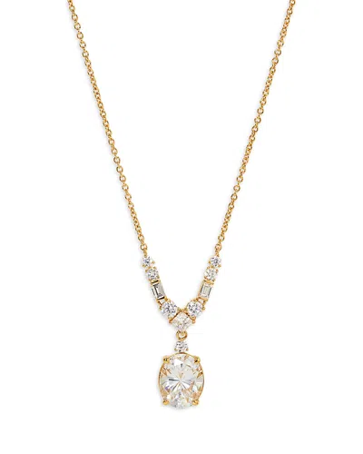 NADRI CUBIC ZIRCONIA PENDANT NECKLACE IN 18K GOLD PLATED, 16-18