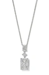Nadri Rare Jewels Cubic Zirconia Pendant Necklace Rhodium Plated, 16-18 In Rhodium