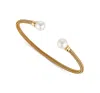 Nadri Cultured Freshwater Pearl Flex Chain Cuff Bracelet In Gold