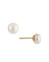 Nadri Cultured Genuine Freshwater Pearl Small Earrings In Gold