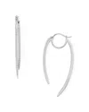 Nadri Curved Spike Hoop Earrings In Silver