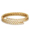 Nadri Dazzle Cubic Zirconia Bezel Triple Flex Wrap Bracelet In Gold